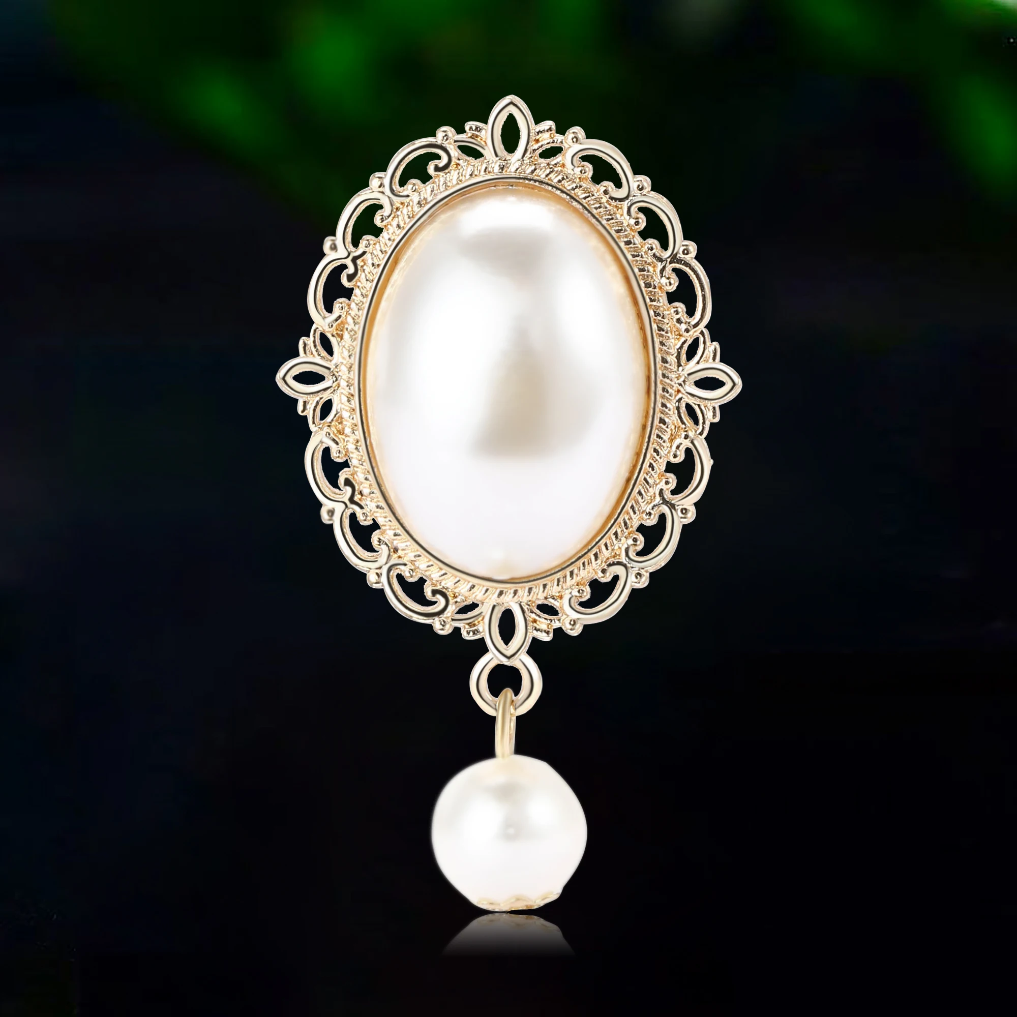 Vintage Fashion Events - خمر اللؤلؤ البيضاوي الباروك دبابيس للنساء