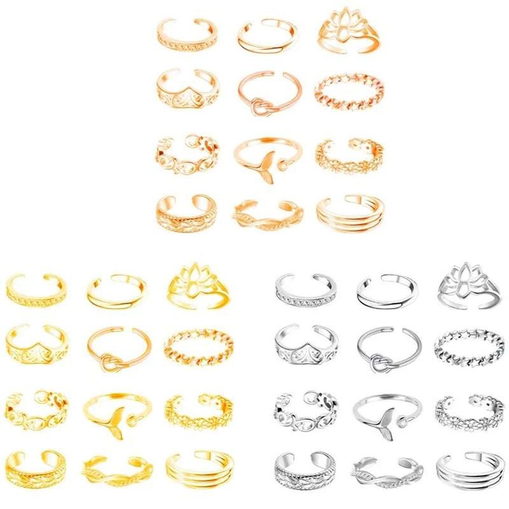 Vintage Fashion Rings For Women - خاتم قدم نسائي من سبيكة معدنية