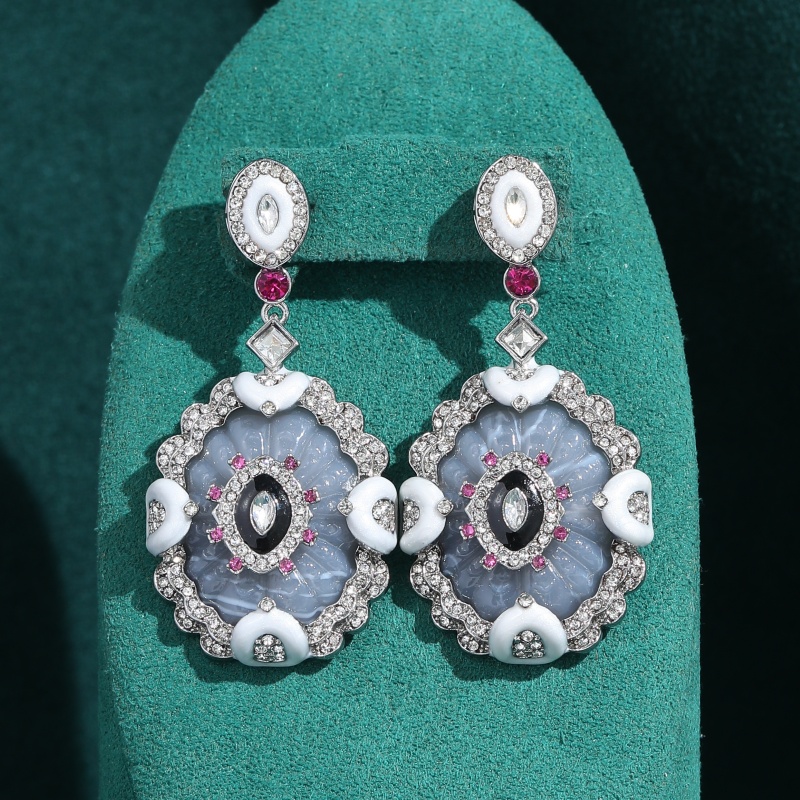 Vintage Fashion Jewelry Brands - ﻿ أقراط متدلية من المينا الأبيض