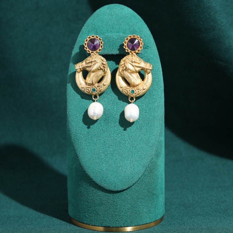 أقراط متدلية بتصميم رأس حصان م - مراجعة Vintage Fashion Jewelry Brands وسعره