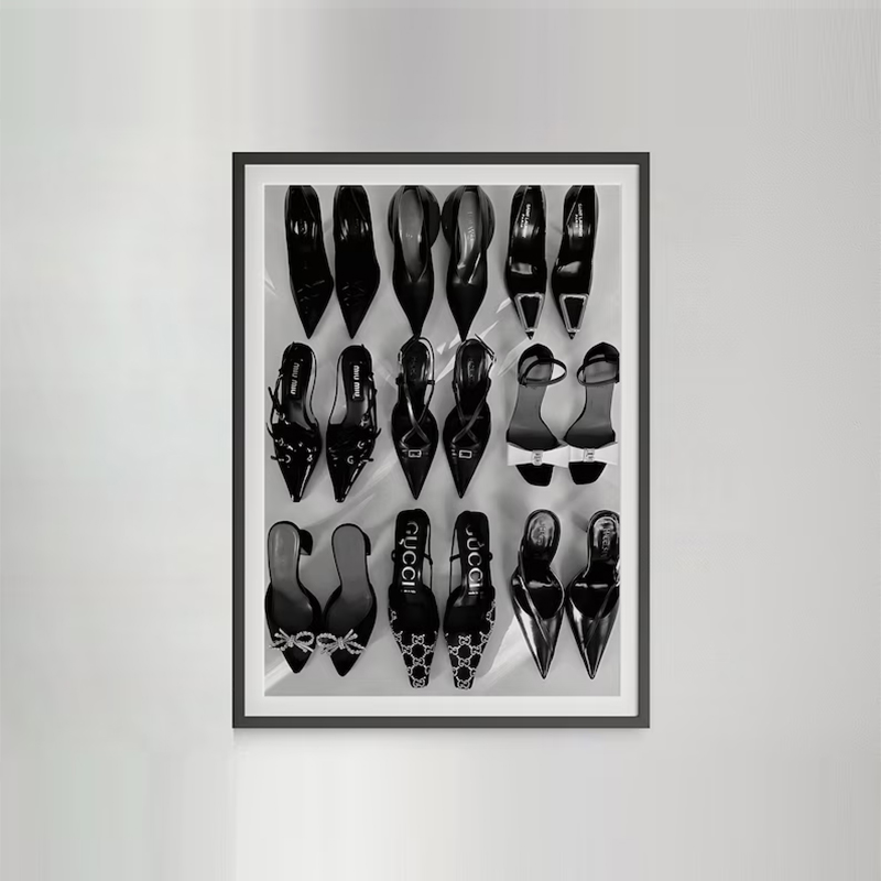 أسود أبيض فاخر عالية الكعب ملص - مراجعة Vintage Vogue Fashion Poster وسعره