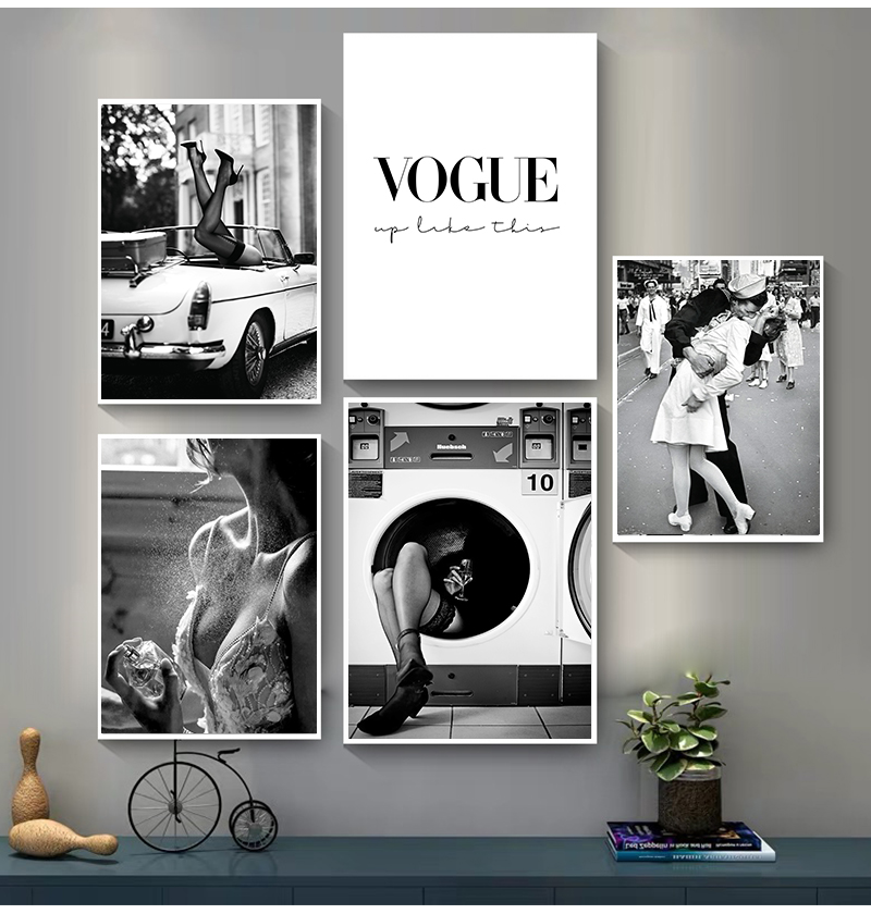 صور نسائية لغرفة المعيشة، ملصق - مراجعة Vintage Vogue Fashion Poster وسعره